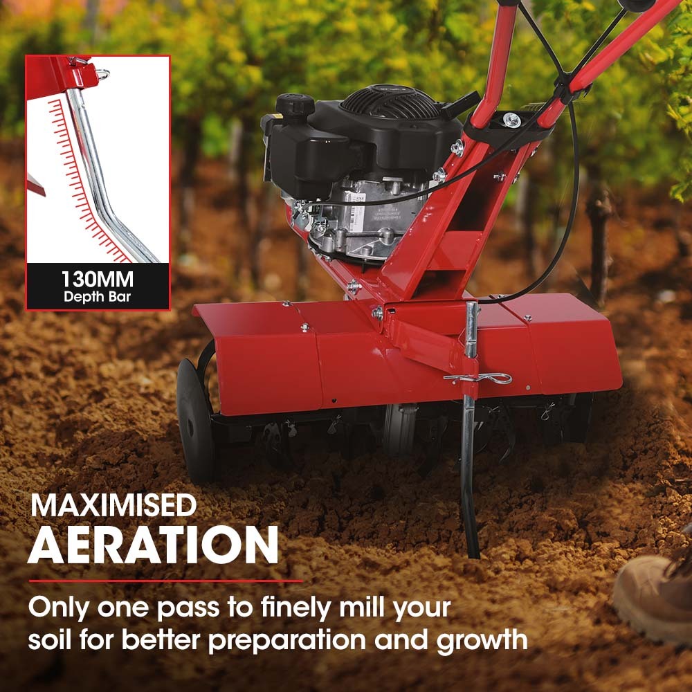 Baumr-AG 150CC Garden Tiller Cultivator Petrol Rototiller 4-Stroke Soil Power Rotary Hoe V219-TLRPTLBMRA9B4