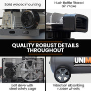 Unimac 70L 2.2kW Commercial Air Compressor, 280L/min 116PSI, Brushless Motor, Certified Tank, Long Service V219-TOLACMUM07BA