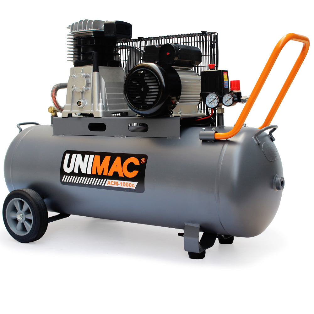 Unimac 100L 2.6kW Industrial Air Compressor, 370L/min 116PSI, Brushless Motor, Long Service Life, Certified V219-TOLACMUM10BA