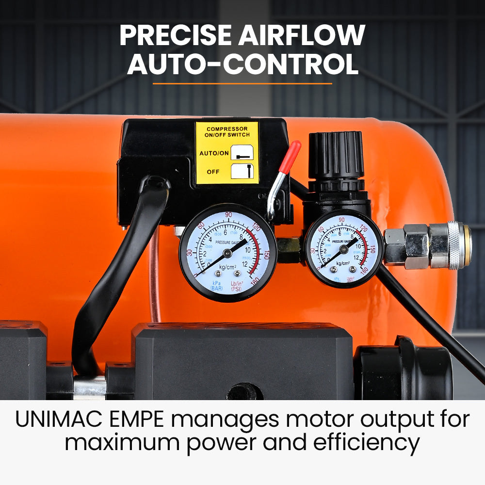 UNIMAC 16L Twin Tank Air Compressor, 116PSI Portable Silent Oil-Free Electric, for Airtools Tyre Inflation V219-TOLACMUM1C6FA