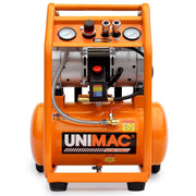 Unimac 16L Silent Oil-Free Electric Air Compressor, 116PSI Portable with Wheels and Handle, Twin Nitto V219-TOLACMUM1C6VA