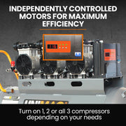 UNIMAC 100L 4.5HP Silent Oil-Free Air Compressor, with Twin Nitto Outlets, 15A Plug V219-TOLACMUM1M0FA