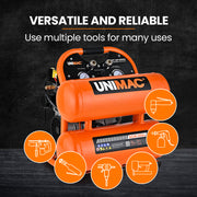 UNIMAC 20L Twin Tank Air Compressor, 116PSI Portable Silent Oil-Free Electric, for Airtools Tyre Inflation V219-TOLACMUM2C0FA