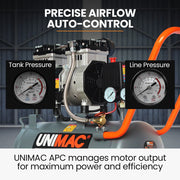UNIMAC 25L 1.5HP Silent Oil-Free Electric Air Compressor, Portable V219-TOLACMUM2C5FA
