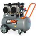 UNIMAC 50L 3.0HP Silent Oil-Free Electric Air Compressor, Portable, Twin Nitto Outlets V219-TOLACMUM5C0FA