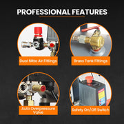 UNIMAC 50L 3.0HP Silent Oil-Free Electric Air Compressor, Portable, Twin Nitto Outlets V219-TOLACMUM5C0FA