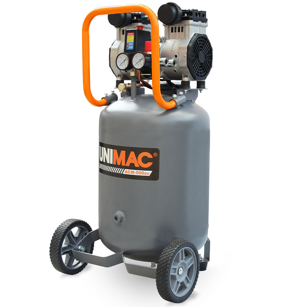 Unimac 2HP 50L Silent Oil-Free Portable Electric Air Compressor, Vertical, for Airtools, Tyre Inflation V219-TOLACMUM5CFVA
