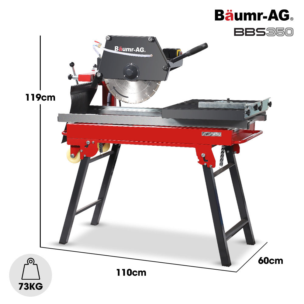 BAUMR-AG 2000W 350mm 14" Brick & Masonry Table Saw, Electric Tile Concrete Cutting, with Stand V219-TOLBCTBMTE3A