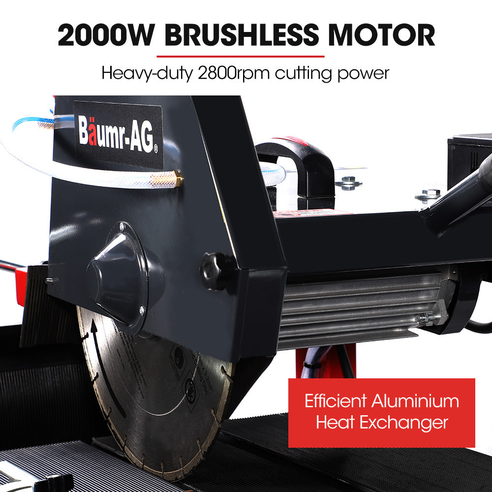 BAUMR-AG 2000W 350mm 14" Brick & Masonry Table Saw, Electric Tile Concrete Cutting, with Stand V219-TOLBCTBMTE3A