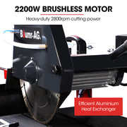 BAUMR-AG 2200W 450mm 18" Brick & Masonry Table Saw, Electric Tile Concrete Cutting, with Stand V219-TOLBCTBMTE4A
