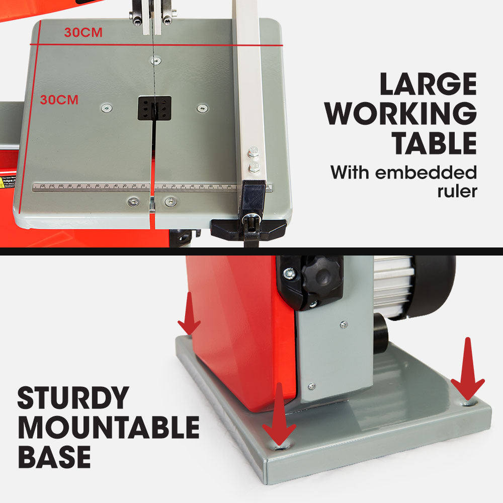 Baumr-AG 500W Wood Bandsaw, Benchtop, 115mm Cutting Depth (BS40) V219-TOLBDSBMRBS40