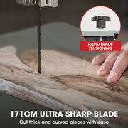 Baumr-AG 500W Wood Bandsaw, Benchtop, 115mm Cutting Depth (BS40) V219-TOLBDSBMRBS40