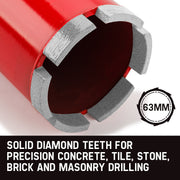 Baumr-AG Diamond Core Drill Bit 63mm Concrete Wet Dry Tile Stone Brick Marble 1-1/4 UNC V219-TOLBITBMRA063