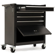 Bullet Pro 4 Drawer Tool Box Cabinet Trolley Storage, with 1-Door Toolbox Garage Organiser Set, Black V219-TOLCABBU15KA