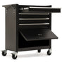 Bullet Pro 4 Drawer Tool Box Cabinet Trolley Storage, with 1-Door Toolbox Garage Organiser Set, Black V219-TOLCABBU15KA
