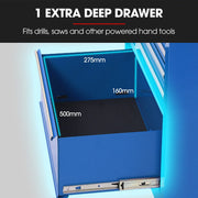 BULLET Pro 7 Drawer Tool Box Cabinet Trolley Storage, Toolbox Garage Organiser Set, Blue V219-TOLCABBU17BA