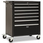 BULLET Pro 7 Drawer Tool Box Cabinet Trolley Storage, Toolbox Garage Organiser Set, Black V219-TOLCABBU17KA