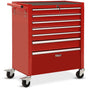 BULLET Pro 7 Drawer Tool Box Cabinet Trolley Storage, Toolbox Garage Organiser Set, Red V219-TOLCABBU17RA
