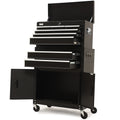 BULLET Pro 8 Drawer Tool Box Chest Cabinet Storage, with 2-Door Toolbox Garage Organiser Set, Black V219-TOLCABBU82KA