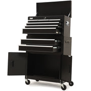 BULLET Pro 8 Drawer Tool Box Chest Cabinet Storage, with 2-Door Toolbox Garage Organiser Set, Black V219-TOLCABBU82KA