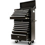 BULLET Pro 16 Drawer Tool Box Cabinet Chest Storage, Toolbox Garage Organiser Set, Black V219-TOLCCCBU79KA