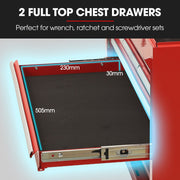 Bullet Pro 16 Drawer Tool Box Cabinet Chest Storage, Toolbox Garage Organiser Set, Red V219-TOLCCCBU79RA