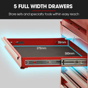Bullet Pro 16 Drawer Tool Box Cabinet Chest Storage, Toolbox Garage Organiser Set, Red V219-TOLCCCBU79RA