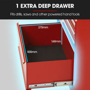 Bullet Pro 16 Drawer Tool Box Cabinet Chest Storage, Toolbox Garage Organiser Set, Red V219-TOLCCCBU79RA