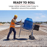 BAUMR-AG 250L Heavy-Duty Petrol Concrete Cement Mixer, 3hp 105cc Engine