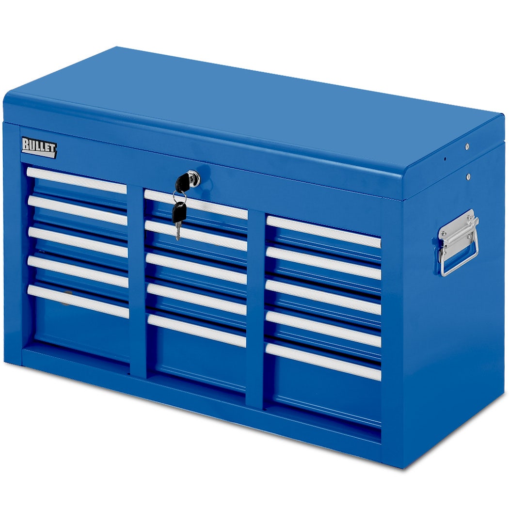 BULLET 9 Drawer Tool Box Chest, Organiser Mechanic Garage Storage Toolbox Set - Blue V219-TOLCHTBU19BA