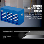 BULLET 9 Drawer Tool Box Chest, Organiser Mechanic Garage Storage Toolbox Set - Blue V219-TOLCHTBU19BA