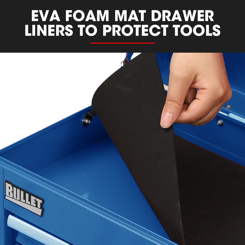 BULLET 9 Drawer Tool Box Chest, Organiser Mechanic Garage Storage Toolbox Set - Blue V219-TOLCHTBU19BA