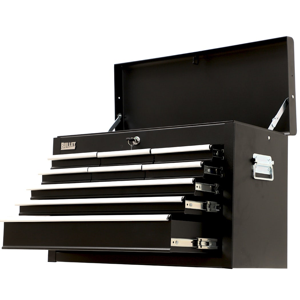 Bullet Pro 9 Drawer Tool Box Chest, Organiser Mechanic Garage Storage Toolbox Set - Black V219-TOLCHTBU19KA