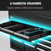 Bullet Pro 9 Drawer Tool Box Chest, Organiser Mechanic Garage Storage Toolbox Set - Black V219-TOLCHTBU19KA