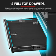 Bullet Pro 9 Drawer Tool Box Chest, Organiser Mechanic Garage Storage Toolbox Set - Black V219-TOLCHTBU19KA