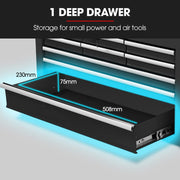 Bullet Pro 9 Drawer Tool Box Chest, Organiser Mechanic Garage Storage Toolbox Set - Black V219-TOLCHTBU19KA