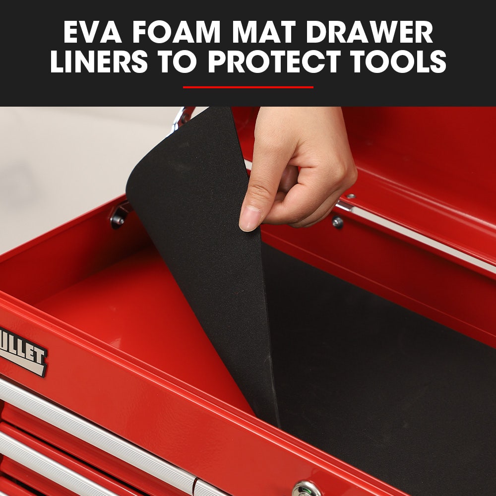 BULLET Pro 9 Drawer Tool Box Chest, Organiser Mechanic Garage Storage Toolbox Set - Red V219-TOLCHTBU19RA