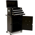 Bullet Pro 3 Drawer Tool Box Cabinet Trolley Storage, with 1-Door Toolbox Garage Organiser Set, Black V219-TOLCHTBU3CKA