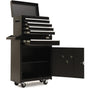 BULLET Pro 5 Drawer Tool Box Cabinet Chest Storage, with 1-Door Toolbox Garage Organiser Set, Black V219-TOLCHTBU5CKA