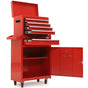 BULLET Pro 5 Drawer Tool Box Cabinet Chest Storage, with 1-Door Toolbox Garage Organiser Set, Red V219-TOLCHTBU5CRA