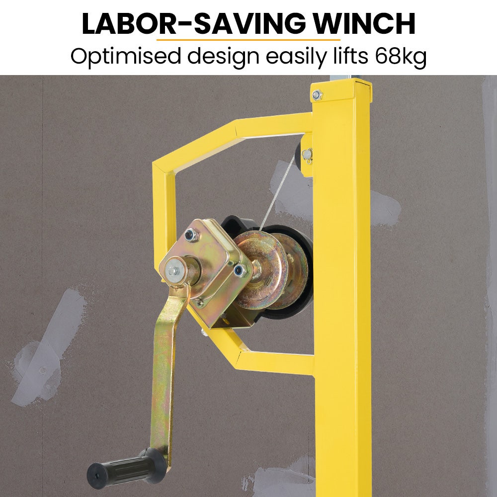 UNIMAC Drywall & Panel Lifter, 1200 x 3600 68kg Max Gyprock Sheet, Galvanised, No-mark Locking Castors V219-TOLDWLUM310A