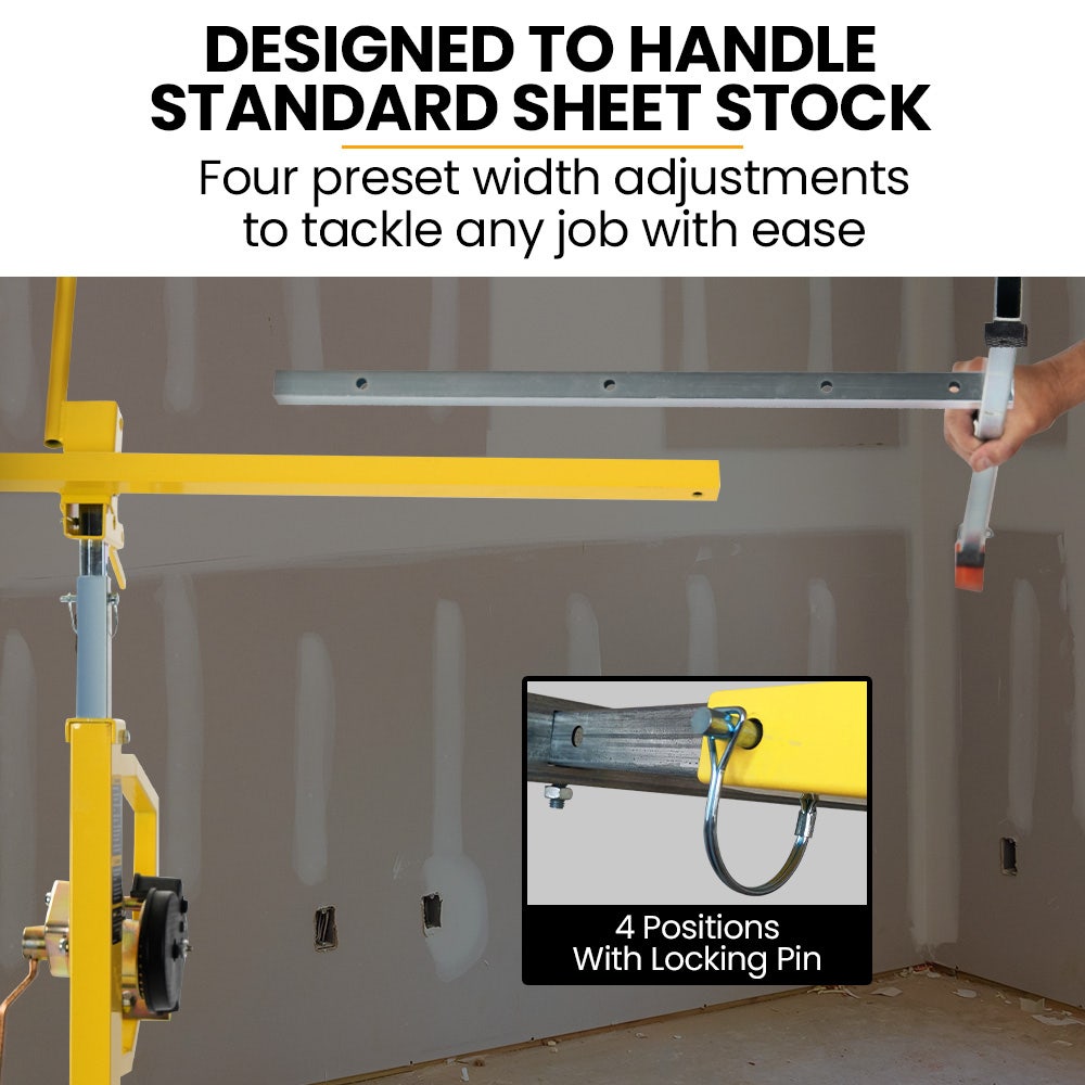 UNIMAC Drywall & Panel Lifter, 1200 x 3600 68kg Max Gyprock Sheet, Galvanised, No-mark Locking Castors V219-TOLDWLUM310A