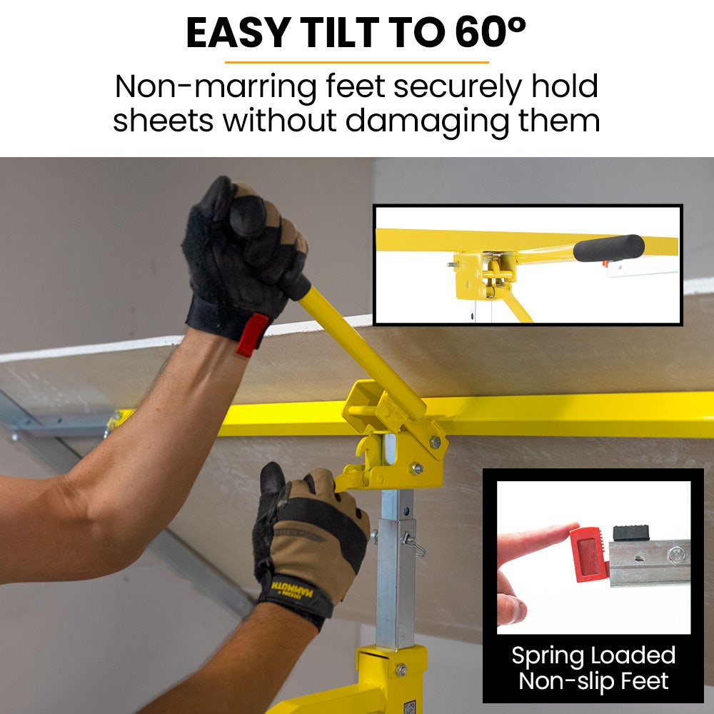 UNIMAC Drywall & Panel Lifter, 1200 x 3600 68kg Max Gyprock Sheet, Galvanised, No-mark Locking Castors V219-TOLDWLUM310A