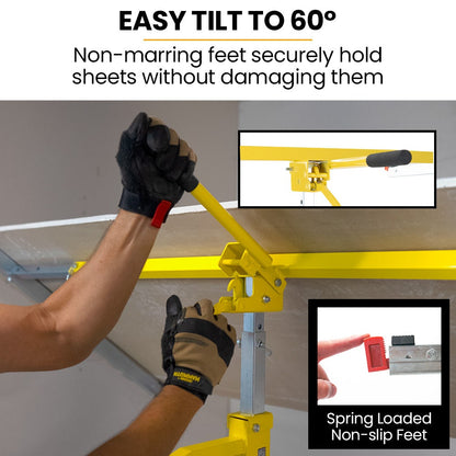 UNIMAC Drywall & Panel Lifter, 1200 x 3600 68kg Max Gyprock Sheet, Galvanised, No-mark Locking Castors V219-TOLDWLUM310A
