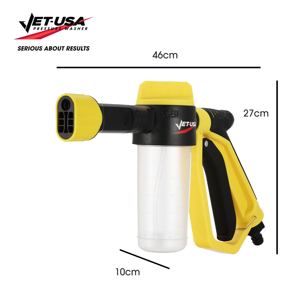 Jet-USA Foam Cannon Soap Applicator Gun For Garden Hose, Snow Foamer with Soap bottle, Quick Connect V219-TOLFGNBM024A
