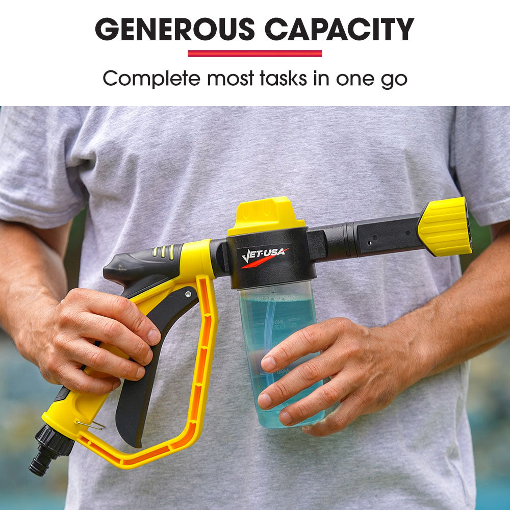 Jet-USA Foam Cannon Soap Applicator Gun For Garden Hose, Snow Foamer with Soap bottle, Quick Connect V219-TOLFGNBM024A