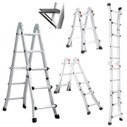 Bullet 2.9m Folding Aluminium Multipurpose Ladder, w/ Workshelf Platform, Spring Assisted Rapid Safety Lock V219-TOLLDABU29AA