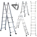 Bullet 4m Folding Aluminium Multipurpose Ladder, w/ Workshelf Platform, Spring Assisted Rapid Safety Lock V219-TOLLDABU40AA