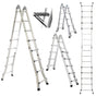 Bullet 5.1m Folding Aluminium Multipurpose Ladder, w/ Workshelf Platform, Spring Assisted Rapid Safety Lock V219-TOLLDABU51AA