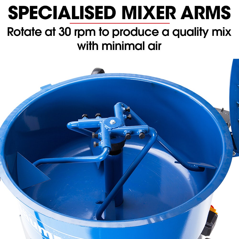 BAUMR-AG 120L Forced Action Pan Mixer, 1500W Electric Direct Drive Motor, Heavy-Duty Frame, for Mortar Screed V219-TOLMSCBM1C2A